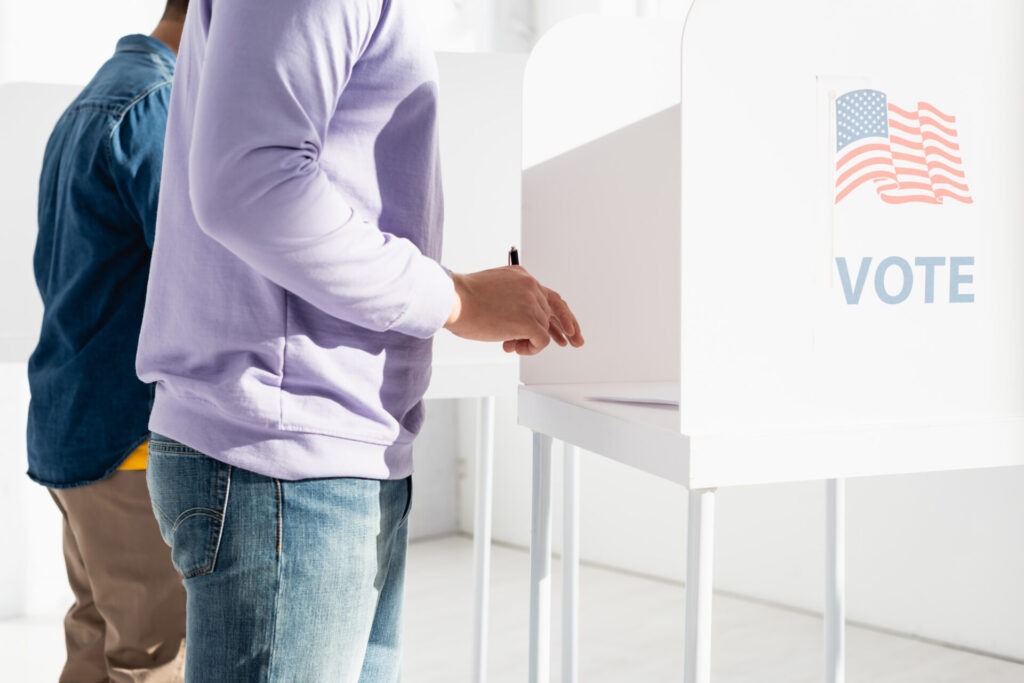 Voters at voting booth